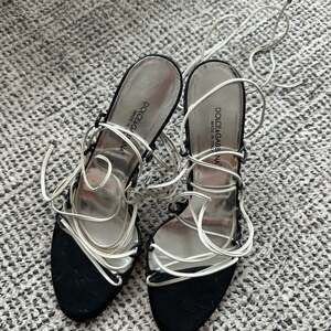 Dolce & Gabbana Vintage Two-Tone Strappy Lace-Up Sandal Heels